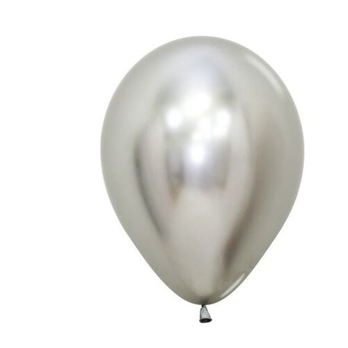 30cm Round Reflex Silver Sempertex Plain Latex #206762 - Pack of 12
