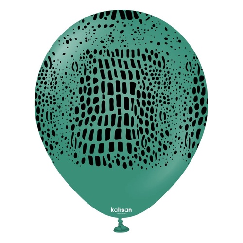 30cm Round Sage Safari Crocodile with Black Print Kalisan Latex Balloons #21257883 - Pack of 25