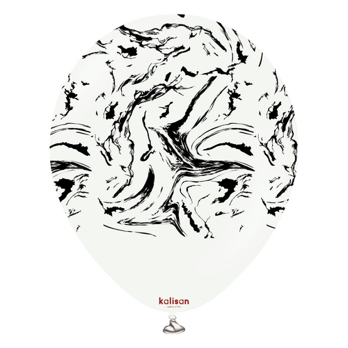 30cm Round White Space Nebula with Black Print Kalisan Latex Balloons #21258423 - Pack of 25