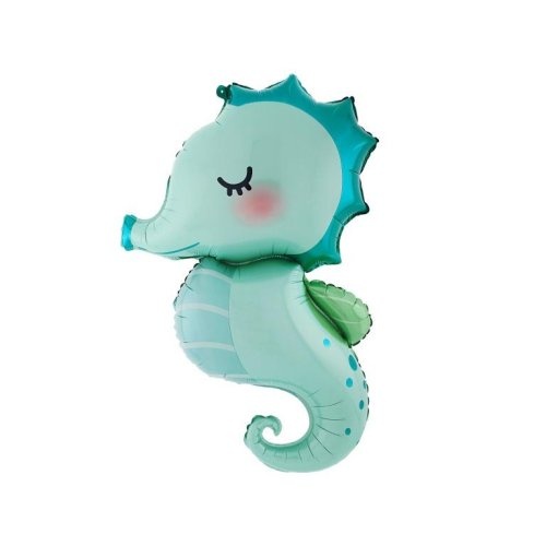 98cm Shape Foil Balloon Seahorse Blue #214118 - Each (Pkgd.)