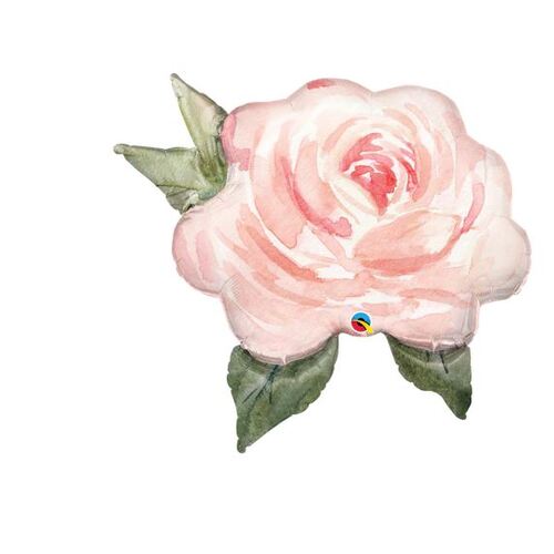 91cm Shape Foil Pink Watercolour Rose #21577 - Each (Pkgd.) 