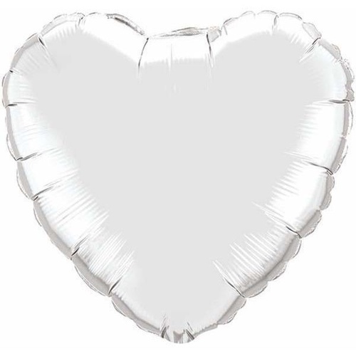 45cm Heart Foil Silver Plain #23138 - Each (Unpkgd.) 