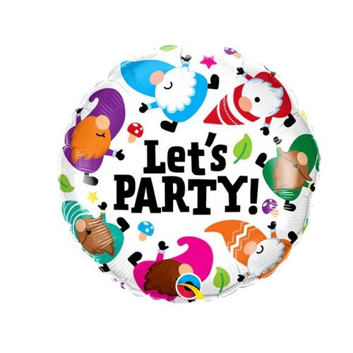 45cm Round Foil Let's Party Gnomes #23161 - Each (Pkgd.)