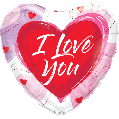 45cm Heart I Love You Brushed Hearts #24735 - Each (Pkgd.)