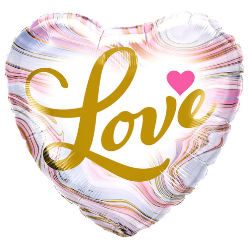 45cm Heart Love Colorful Marble #24757 - Each (Pkgd.)
