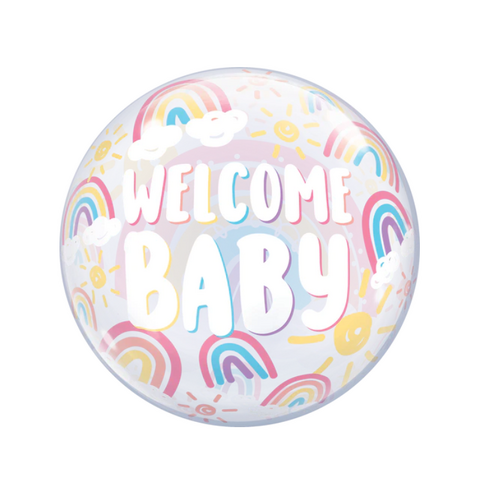 56cm Single Bubble Welcome Baby Boho Rainbows #24902 - Each (Pkgd.) 