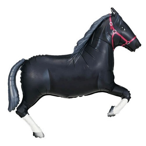 86cm Shape Horse Black Foil Balloon #2515730P - Each (Pkgd.) SOLD OUT 2025