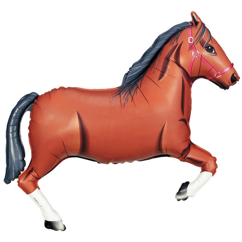 86cm Shape Horse Brown Foil Balloon #2515764P - Each (Pkgd.)