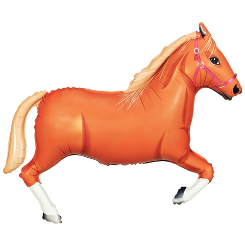 86cm Shape Horse Light Brown Foil Balloon #2515773P - Each (Pkgd.) 