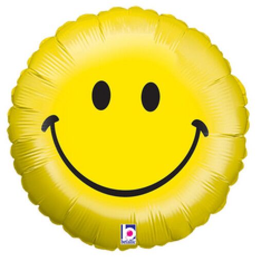 45cm Round Smiley Foil Balloon #2516595 - Each (Pkgd.)
