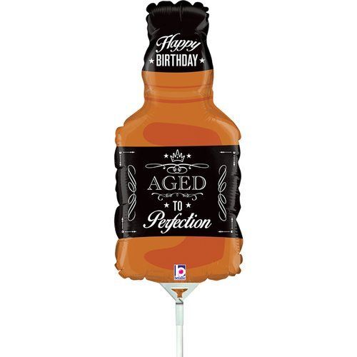 Mini Shape Aged to Perfection Foil Balloon #2519123AF  - Each (Inflated, supplied air-filled on stick)