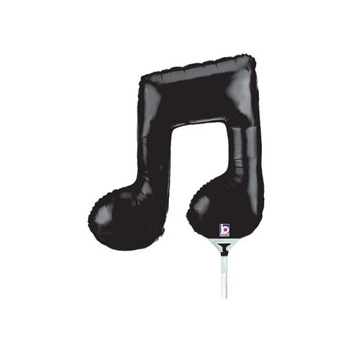 Mini Shape Music Note Foil Balloon #2519354AF - Each (Inflated, supplied air-filled on stick)