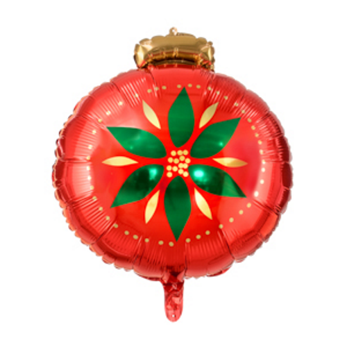 45cm Shape Foil Balloon Matte Christmas Bauble Green Leaf #2526115 - Each (Pkgd.)