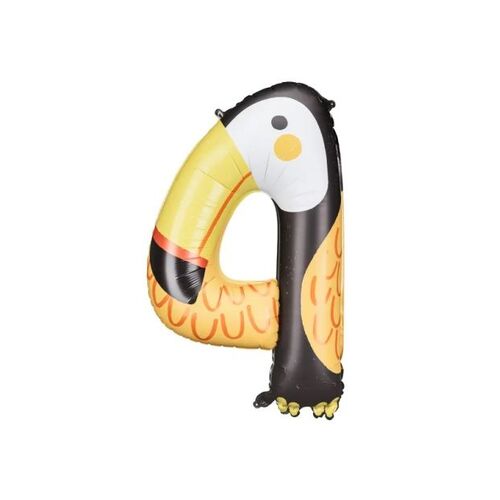 91cm Shape Foil Balloon Number 4 Tucan #25261634 - Each (Pkgd.)