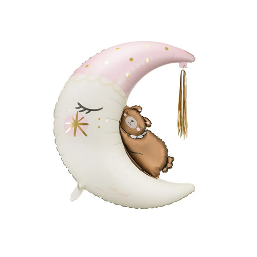 98cm Shape Teddy Bear On The Moon Foil Balloon #2526196 - Each (Pkgd.)