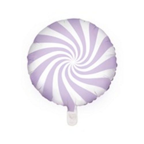 35cm Foil Balloon Candy Round Swirl Pastel Lilac #252620004 - Each (Pkgd.) 