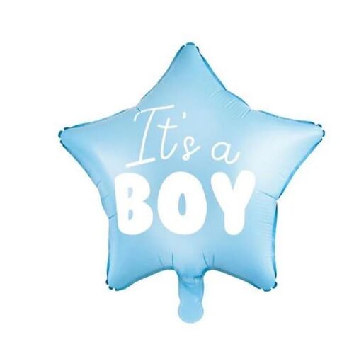 45cm Foil Balloon Matte Star it's a Boy Pastel Blue #252622001 - Each (Pkgd.)