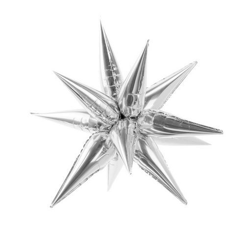 95cm Shape Foil Star Spike Silver Air Fill ONLY #252667018 - Each (Pkgd.) TEMPORARILY UNAVAILABLE