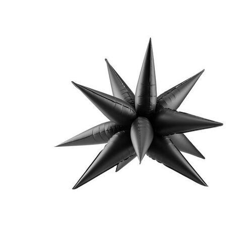 70cm Shape Foil Star Spike Black Air Fill ONLY #252668010 - Each (Pkgd.) 