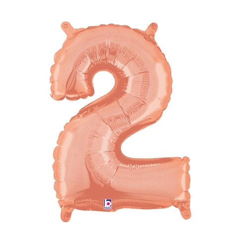 36cm Number 2 Rose Gold Foil Balloon - Air Fill ONLY #2534842RGP - Each (Pkgd.)