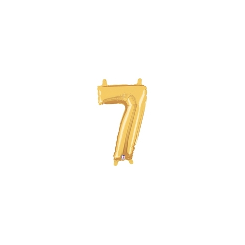 36cm Number 7 Gold Foil Balloon - Air Fill ONLY #2534847GP - Each (Pkgd.)