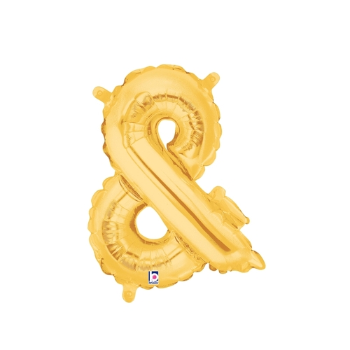 36cm Ampersand Gold Foil Balloon - Air Fill ONLY #2534861GP - Each (Pkgd.)