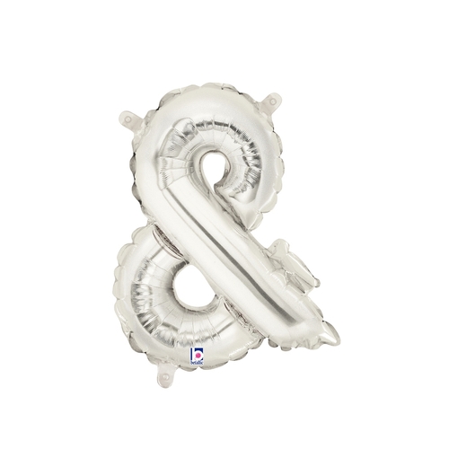 36cm Ampersand Silver Foil Balloon - Air Fill ONLY #2534861SP - Each (Pkgd.)