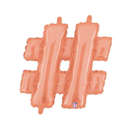 36cm Hashtag Rose Gold Foil Balloon - Air Fill ONLY #2534862RGP - Each (Pkgd.)