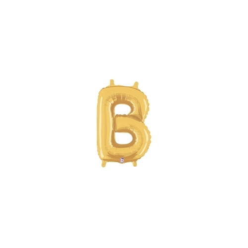 36cm Letter B Gold Foil Balloon - Air Fill ONLY #2534902BGP - Each (Pkgd.)