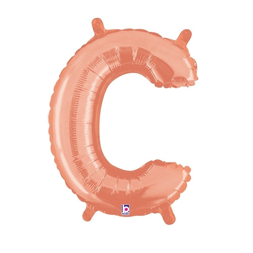 36cm Letter C Rose Gold Foil Balloon - Air Fill ONLY #2534903CRGP - Each (Pkgd.)