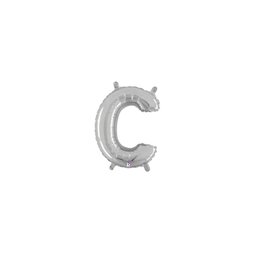 36cm Letter C Silver Foil Balloon - Air Fill ONLY #2534903CSP - Each (Pkgd.)