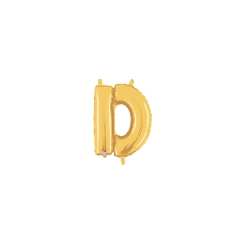 36cm Letter D Gold Foil Balloon - Air Fill ONLY #2534904DGP - Each (Pkgd.)