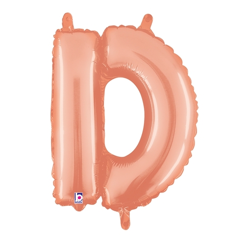 36cm Letter D Rose Gold Foil Balloon - Air Fill ONLY #2534904DRGP - Each (Pkgd.)