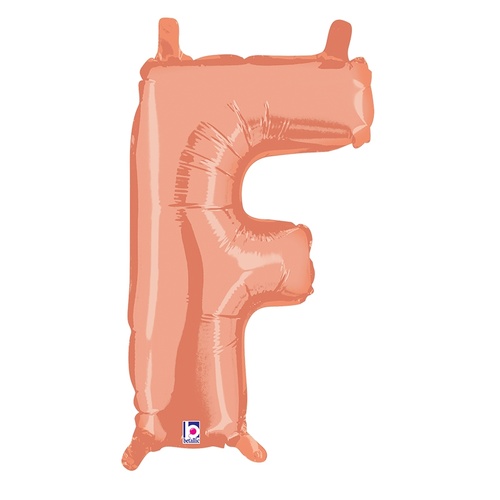 36cm Letter F Rose Gold Foil Balloon - Air Fill ONLY #2534906FRGP - Each (Pkgd.)