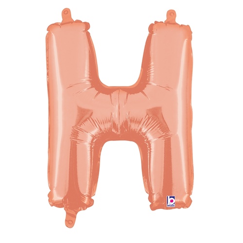 36cm Letter H Rose Gold Foil Balloon - Air Fill ONLY #2534908HRGP - Each (Pkgd.)