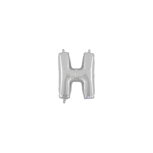 36cm Letter H Silver Foil Balloon - Air Fill ONLY #2534908HSP - Each (Pkgd.)