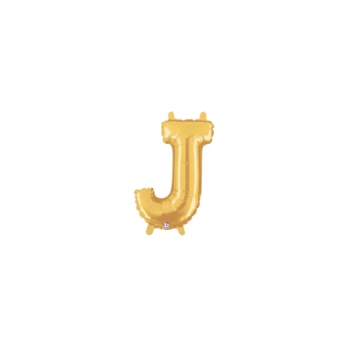 36cm Letter J Gold Foil Balloon - Air Fill ONLY #2534910JGP - Each (Pkgd.)