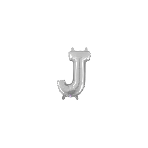 36cm Letter J Silver Foil Balloon - Air Fill ONLY #2534910JSP - Each (Pkgd.)