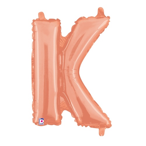 36cm Letter K Rose Gold Foil Balloon - Air Fill ONLY #2534911KRGP - Each (Pkgd.)