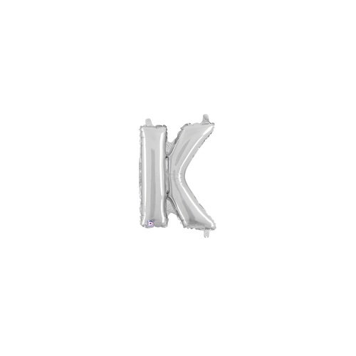 36cm Letter K Silver Foil Balloon - Air Fill ONLY #2534911KSP - Each (Pkgd.)