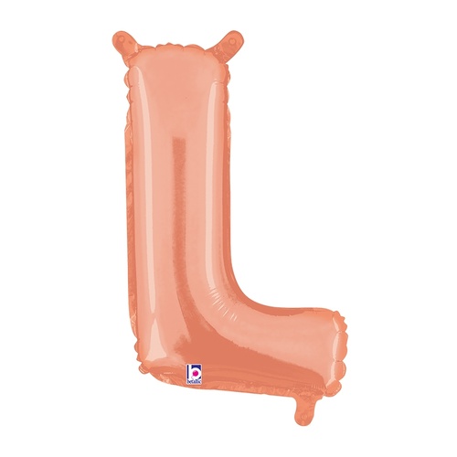 36cm Letter L Rose Gold Foil Balloon - Air Fill ONLY #2534912LRGP - Each (Pkgd.)