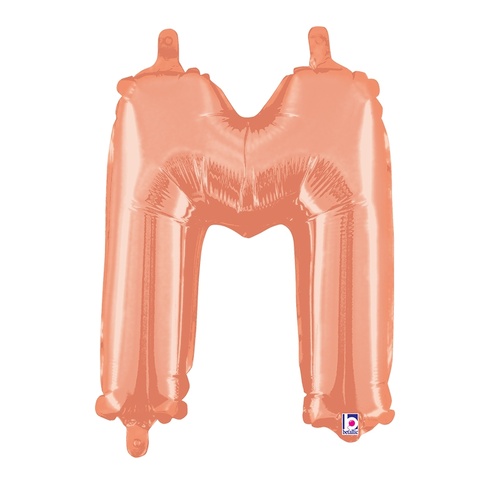 36cm Letter M Rose Gold Foil Balloon - Air Fill ONLY #2534913MRGP - Each (Pkgd.)