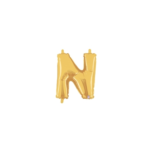 36cm Letter N Gold Foil Balloon - Air Fill ONLY #2534914NGP - Each (Pkgd.)