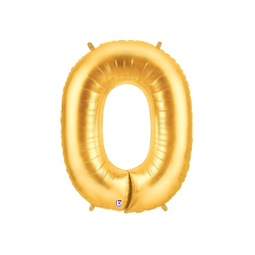 36cm Letter O Gold Foil Balloon - Air Fill ONLY #2534915OGP - Each (Pkgd.)