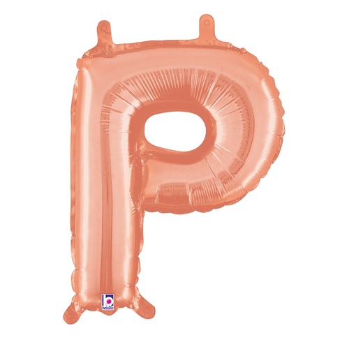 36cm Letter P Rose Gold Foil Balloon - Air Fill ONLY #2534916PRGP - Each (Pkgd.)