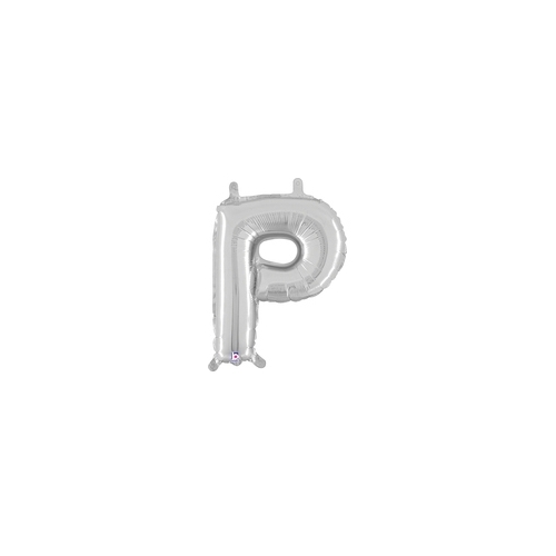 36cm Letter P Silver Foil Balloon - Air Fill ONLY #2534916PSP - Each (Pkgd.)