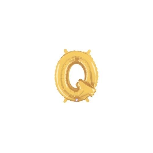36cm Letter Q Gold Foil Balloon - Air Fill ONLY #2534917QGP - Each (Pkgd.)