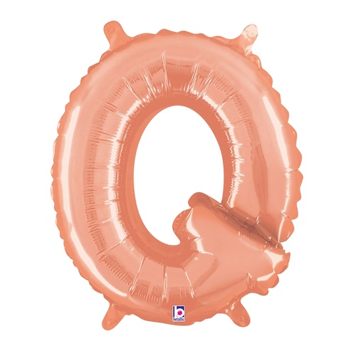 36cm Letter Q Rose Gold Foil Balloon - Air Fill ONLY #2534917QRGP - Each (Pkgd.)