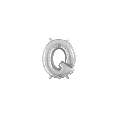 36cm Letter Q Silver Foil Balloon - Air Fill ONLY #2534917QSP - Each (Pkgd.)