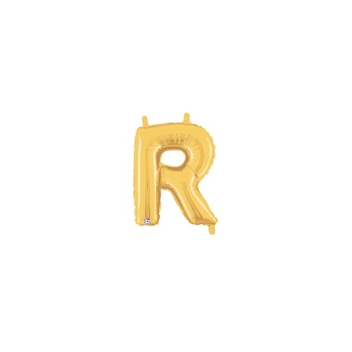 36cm Letter R Gold Foil Balloon - Air Fill ONLY #2534918RGP - Each (Pkgd.)